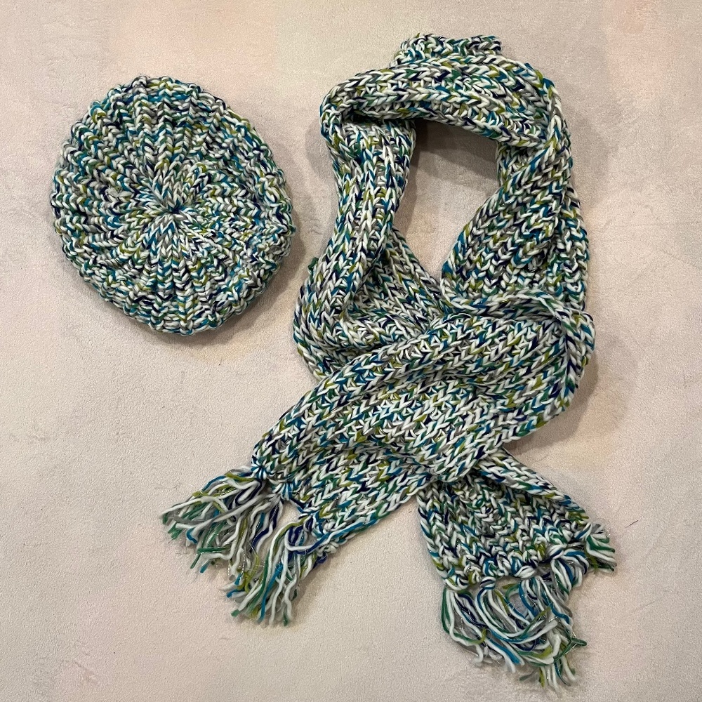 Matching Knit Hat and Scarf Set